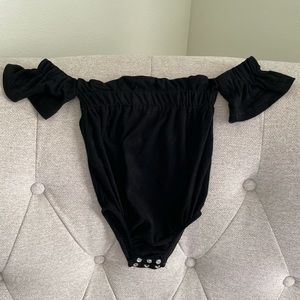 Bailey’s Blossoms Cold Shoulder Flutter Sleeve Leotard